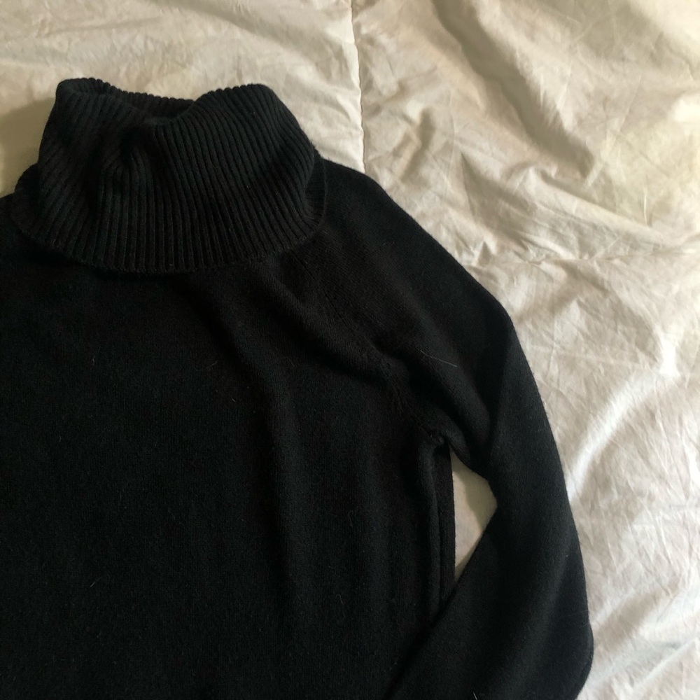 🔥Black Mini Turtleneck Sweater Dress